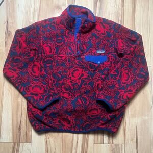 PATAGONIA Synchilla Quarter Snap Fleece Size S Barceloneta Red Hawaiian
